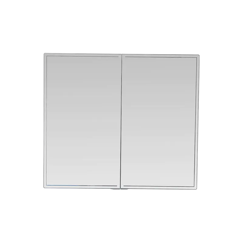 Kabinet Cermin Kalis Air Aloi Aluminium Dua Pintu Dengan Lampu LED