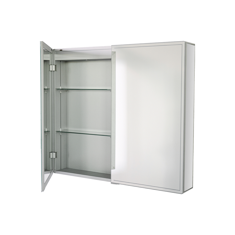 Kabinet Cermin Kalis Air Aloi Aluminium Dua Pintu Dengan Lampu LED Kabinet Cermin Kalis Air Aloi Aluminium Dua Pintu Dengan Lampu LED