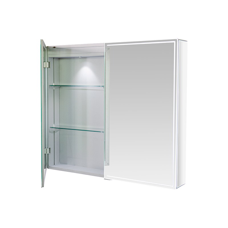 Kabinet Cermin Kalis Air Aloi Aluminium Dua Pintu Dengan Lampu LED Kabinet Cermin Kalis Air Aloi Aluminium Dua Pintu Dengan Lampu LED