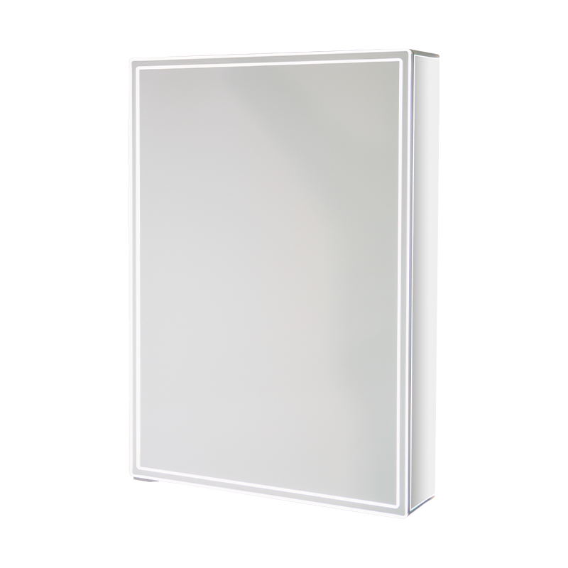 Aluminum Alloy Kalis Air Satu Pintu LED Kabinet Cermin Bilik Mandi
