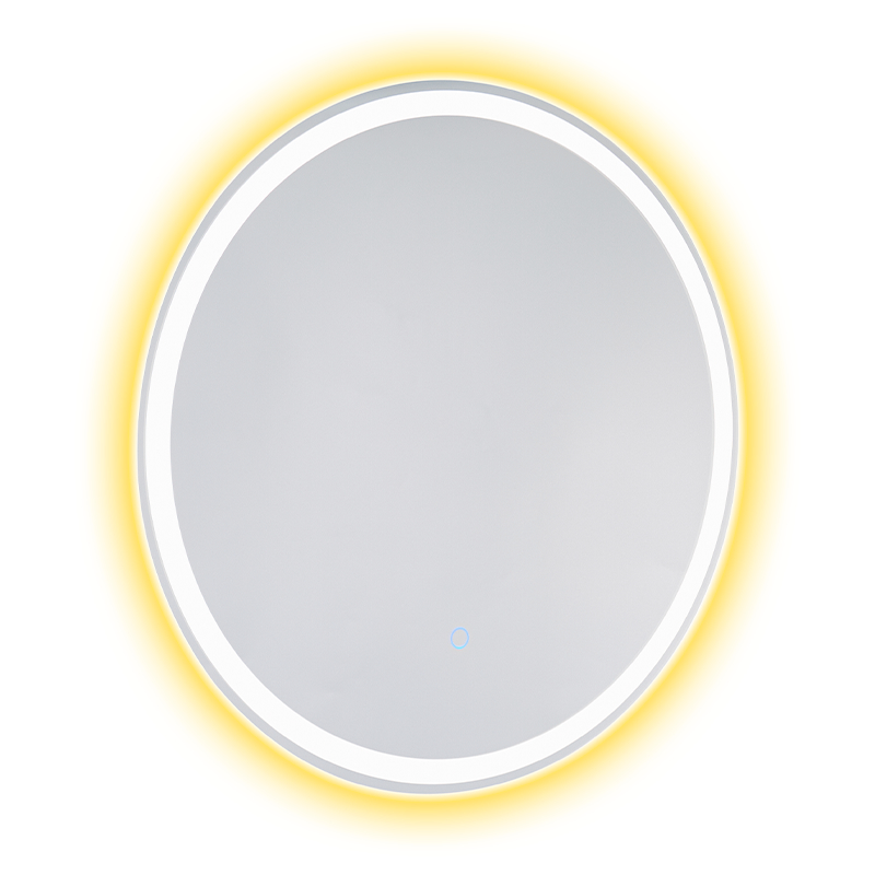 Bingkai Aluminium LED Peredupan Pintar Penyahkabusan Cermin Bilik Mandi Bercahaya Belakang Bingkai Aluminium LED Peredupan Pintar Penyahkabusan Cermin Bilik Mandi Bercahaya Belakang