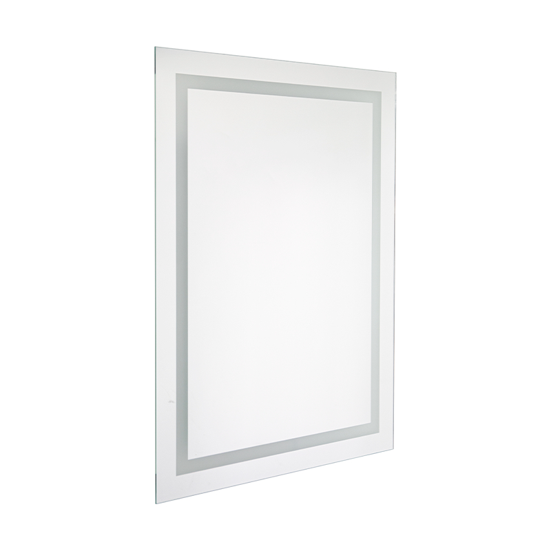 Bingkai Aluminium LED Peredupan Pintar Penyahkabusan Cermin Bilik Mandi Bercahaya Belakang Bingkai Aluminium LED Peredupan Pintar Penyahkabusan Cermin Bilik Mandi Bercahaya Belakang