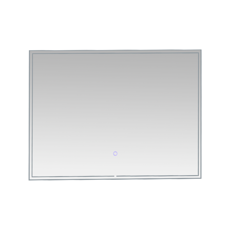 Bingkai Aluminium LED Peredupan Pintar Penyahkabusan Cermin Bilik Mandi Bercahaya Belakang Bingkai Aluminium LED Peredupan Pintar Penyahkabusan Cermin Bilik Mandi Bercahaya Belakang