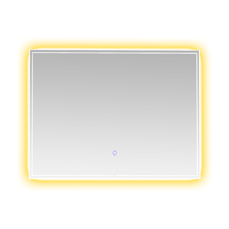 Bingkai Aluminium LED Peredupan Pintar Penyahkabusan Cermin Bilik Mandi Bercahaya Belakang Bingkai Aluminium LED Peredupan Pintar Penyahkabusan Cermin Bilik Mandi Bercahaya Belakang