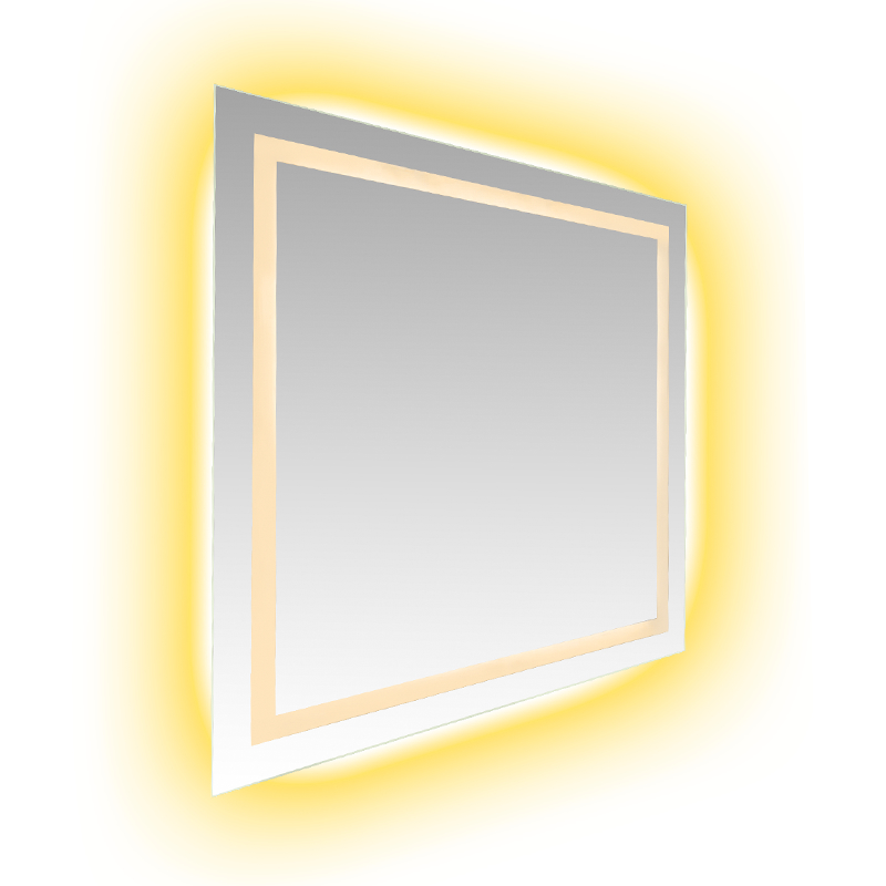 Bingkai Aluminium LED Peredupan Pintar Penyahkabusan Cermin Bilik Mandi Bercahaya Belakang Bingkai Aluminium LED Peredupan Pintar Penyahkabusan Cermin Bilik Mandi Bercahaya Belakang